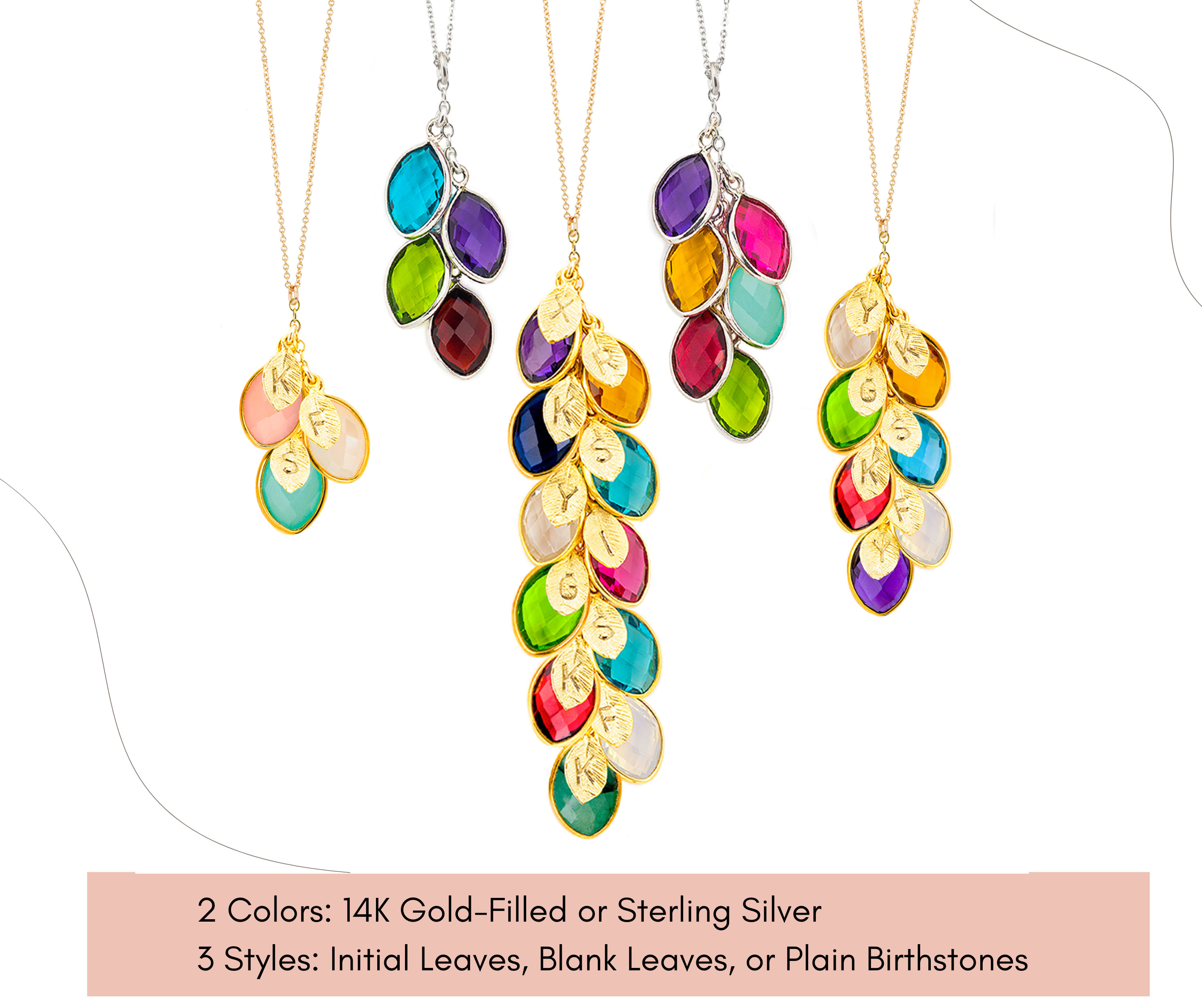 Birthstone Initial Necklace