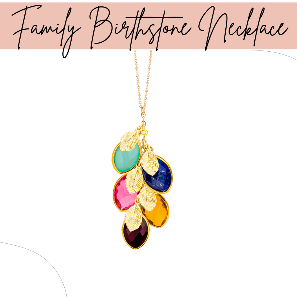 Family Charm Necklace, Custom Birthstone Initial Necklace, Unique Gift for New Mom, Personalized mom necklace with kids initials Stamped