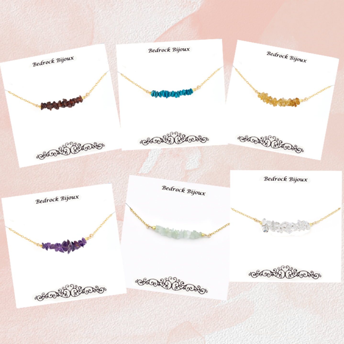 Raw Gemstone Necklaces, Genuine Simple Stone Choker, Natural Crystal Jewe