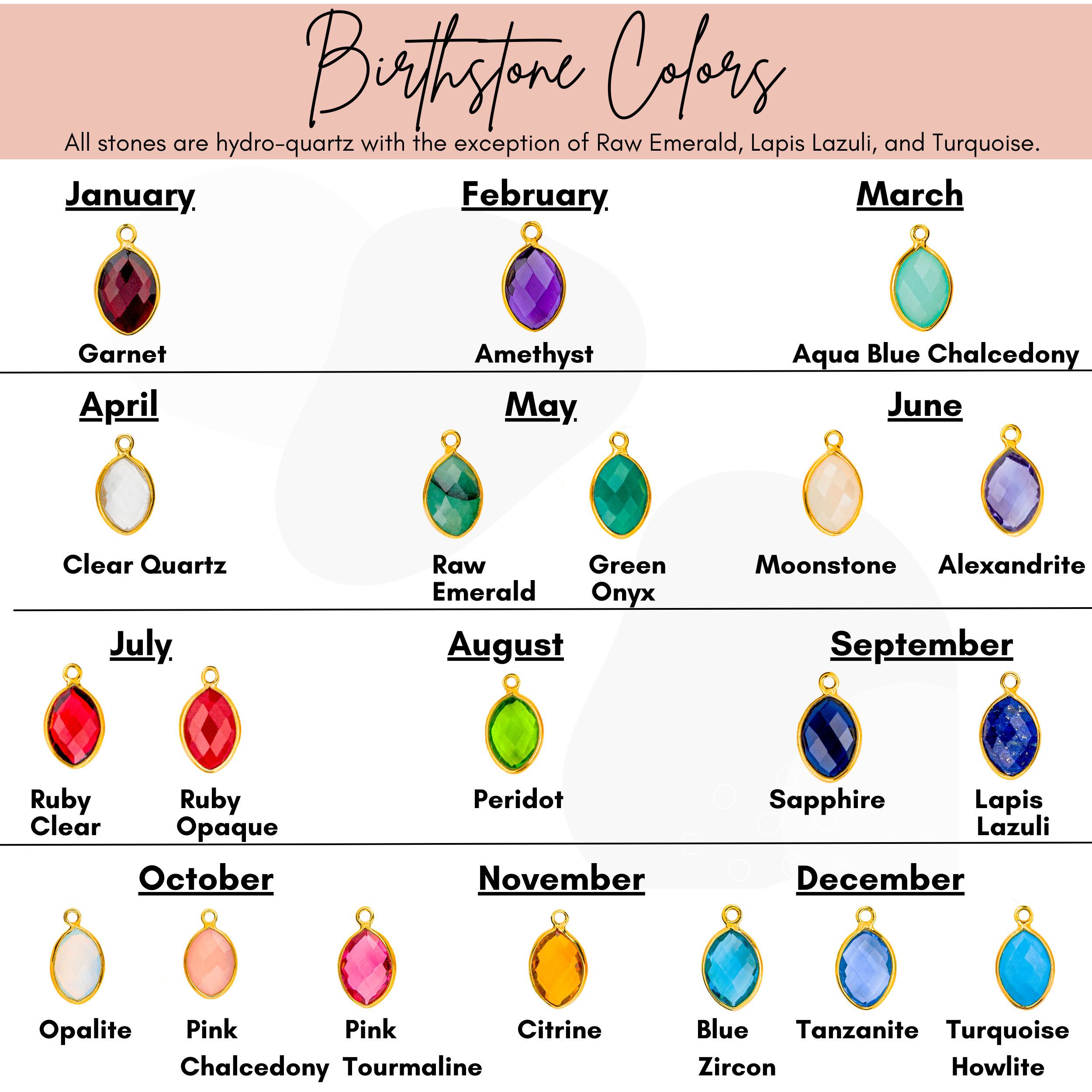 Birthstone Initial Necklace