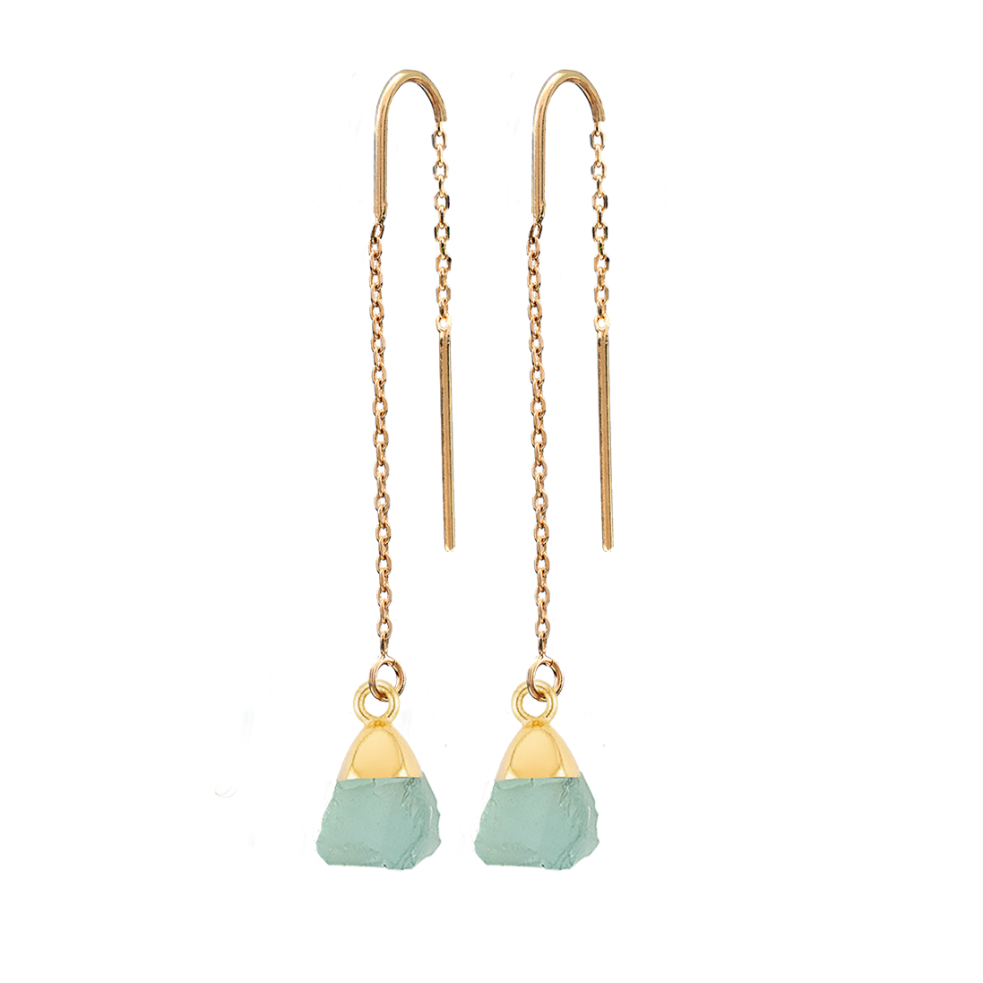 Elegant Pink Opal Threader Earrings | Dangle Crystal Jewelry for October Birthdays