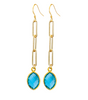 "Glamorous Birthstone Earrings on Gold Paper Clip Chain - Birthstone Beauty!"