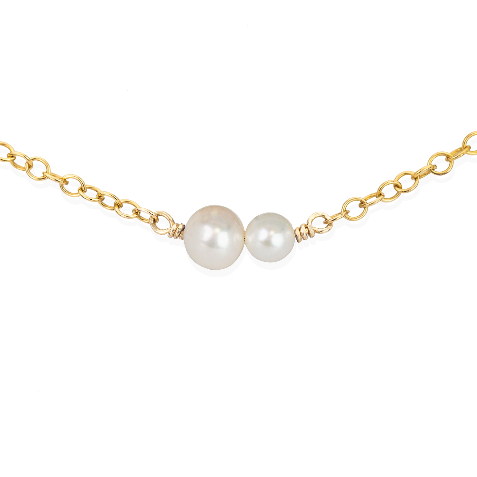 "Elegant Mother Daughter Pearl Necklace Set: Choice of 14K Gold-Filled or Sterling Silver"
