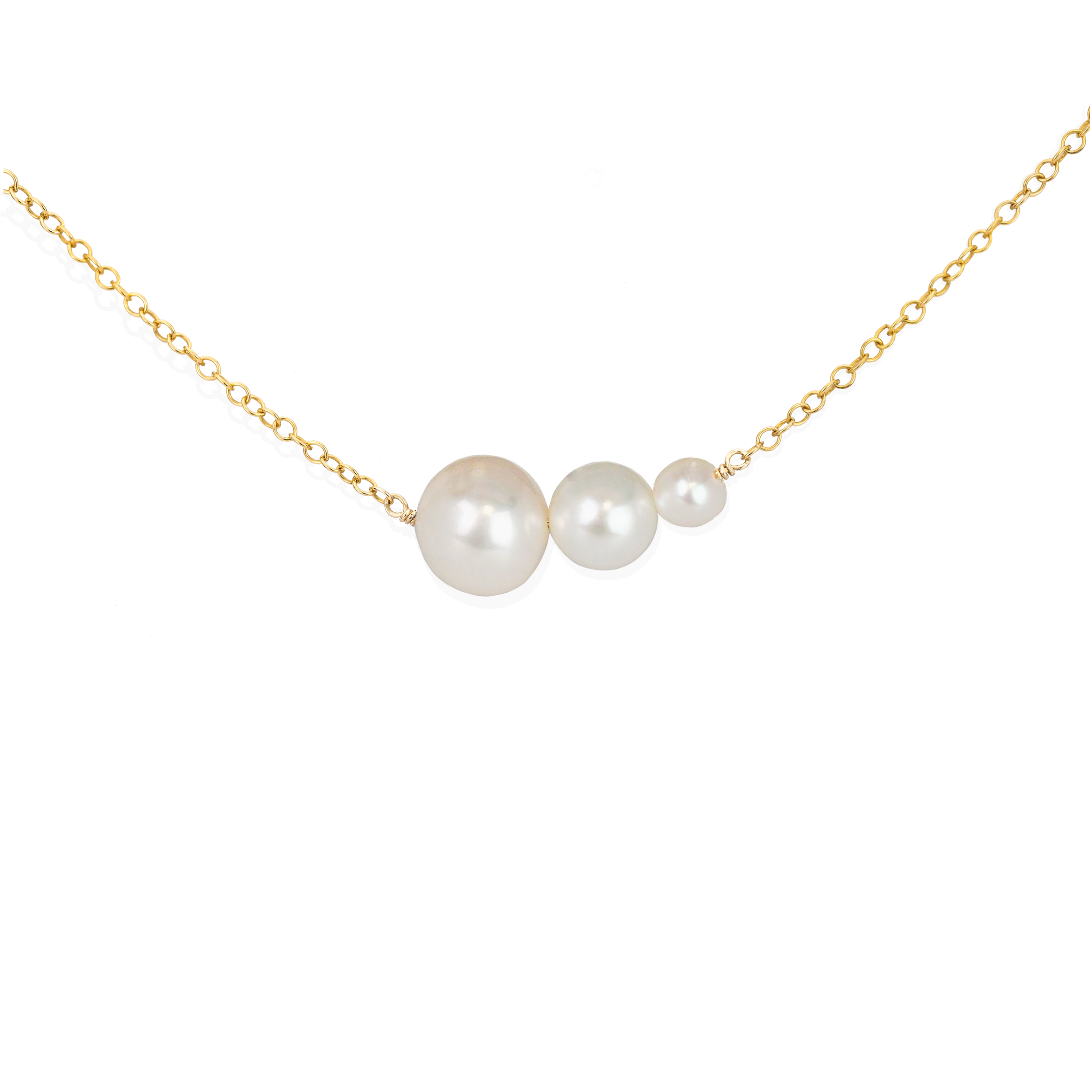 "Elegant Mother Daughter Pearl Necklace Set: Choice of 14K Gold-Filled or Sterling Silver"