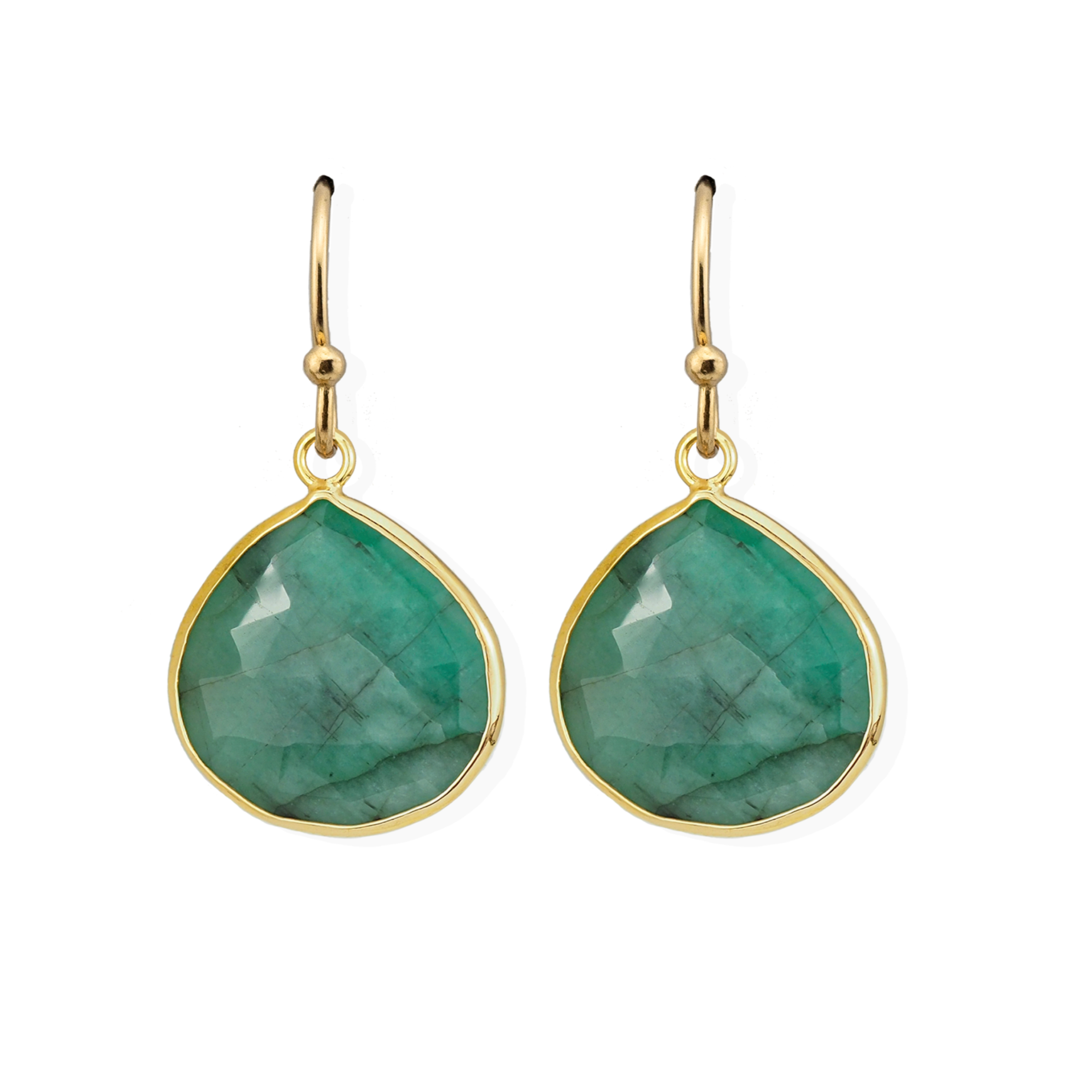 "Radiant Raw Emerald Earrings - May Birthstone Glamour, Green Gemstone Dangles, Handcrafted Jewelry Delight"