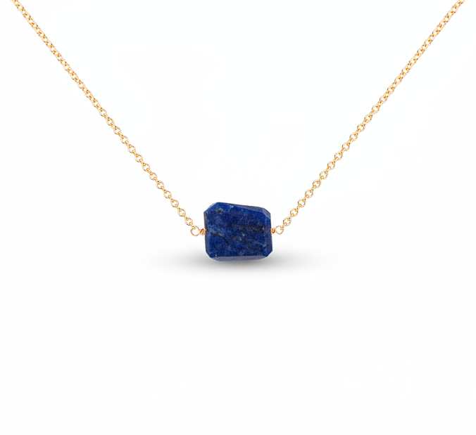 Boho Gold Choker with Lapis Lazuli - September Birthstone