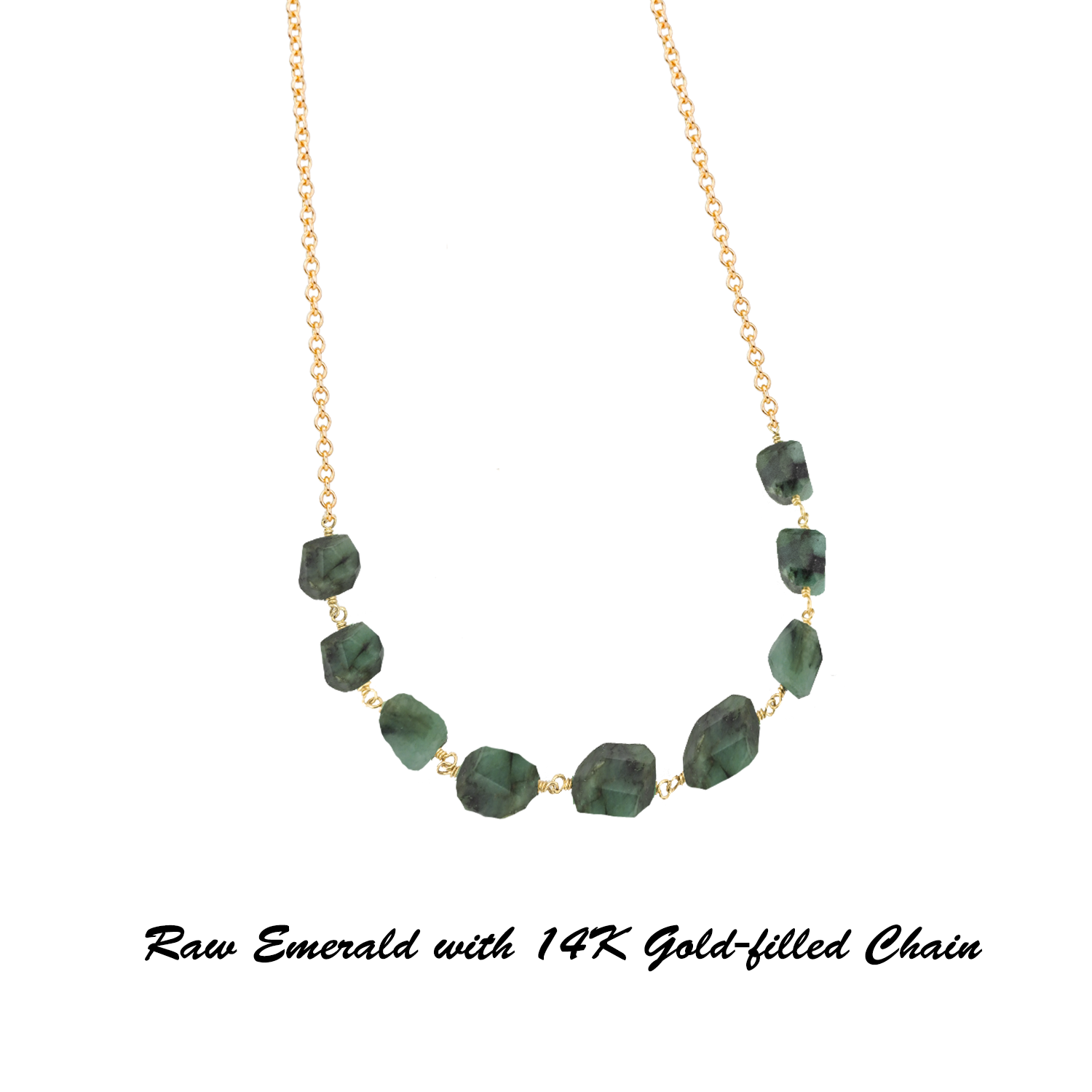 Raw Emerald Statement Necklace  May Birthstone Necklace  Genuine Raw Crystal Statement Necklace  Christmas Gifts for Mom  Fall Necklace