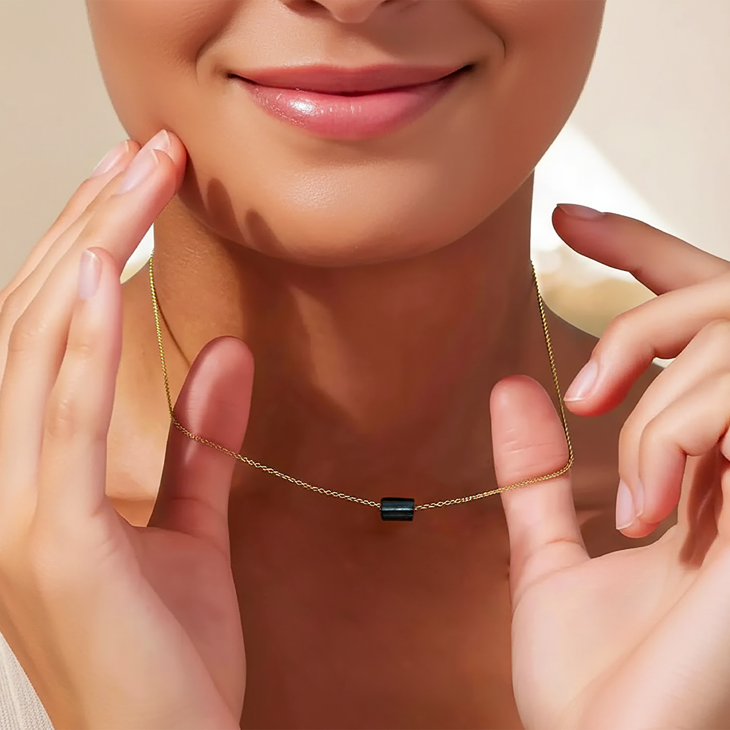 Boho Gold Choker with Lapis Lazuli - September Birthstone