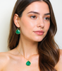 Raw Emerald Earrings Gold, May Birthstone Earrings, Jewelry Trends, Green Stone Earrings Dangle, Semi Precious Stone, Statement Earring Gift