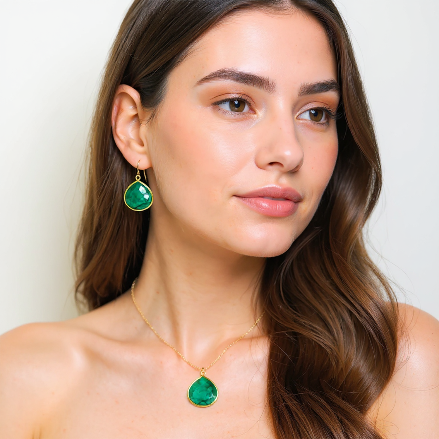 Raw Emerald Pendant Necklace