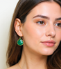 "Radiant Raw Emerald Earrings - May Birthstone Glamour, Green Gemstone Dangles, Handcrafted Jewelry Delight"