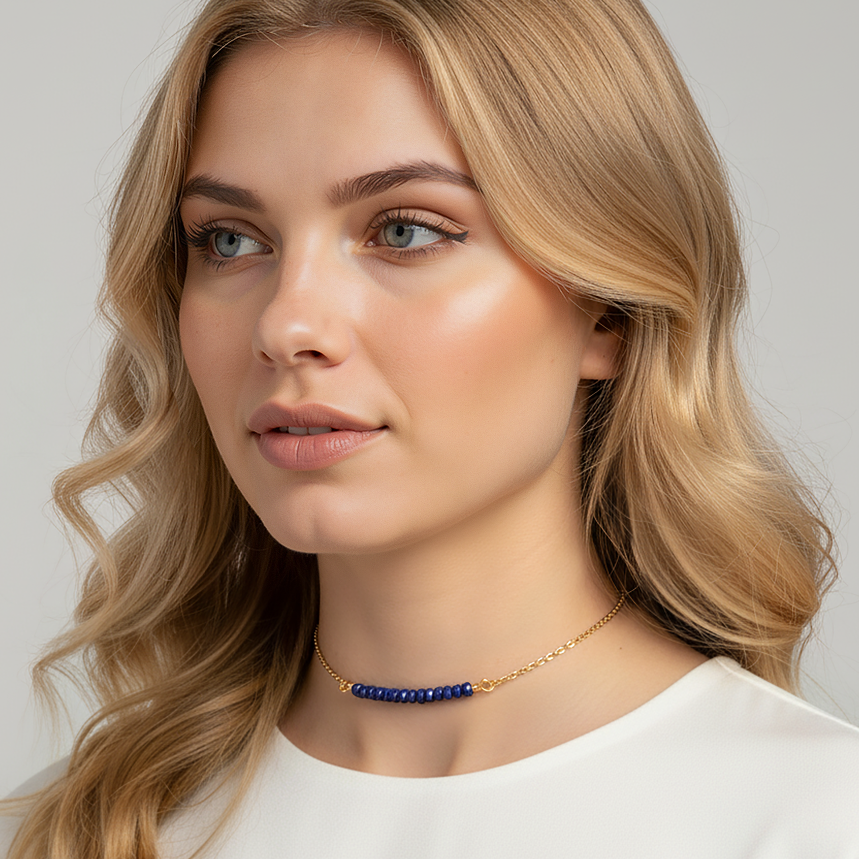 Stunning Sapphire Bar Necklace - September Birthstone Layering Piece, Raw Crystal Gift for Girlfriend