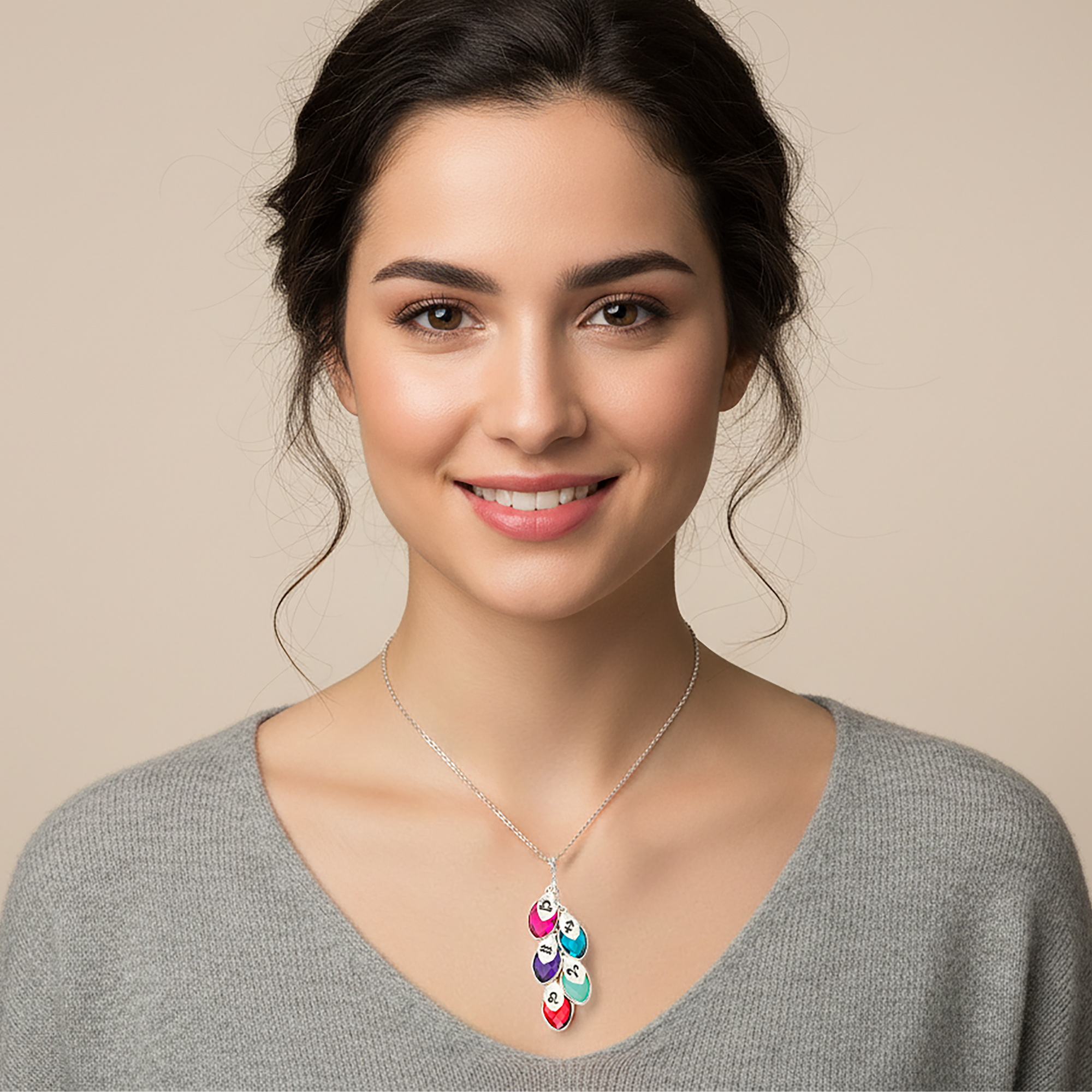 Zodiac Birthstone Necklace for Mom - Personalized Celestial Gifts - Mother's Day Treasure