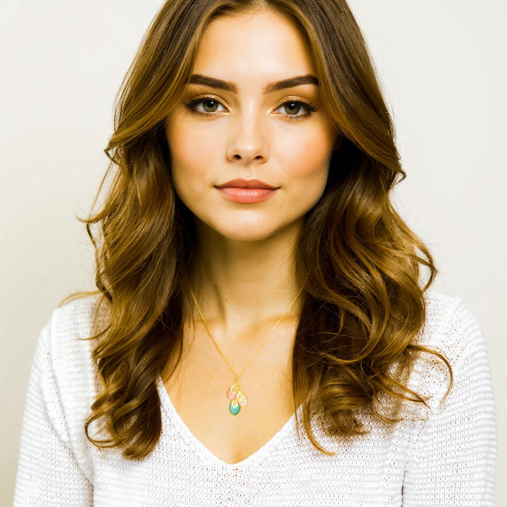 Birthstone Initial Necklace