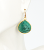 "Radiant Raw Emerald Earrings - May Birthstone Glamour, Green Gemstone Dangles, Handcrafted Jewelry Delight"