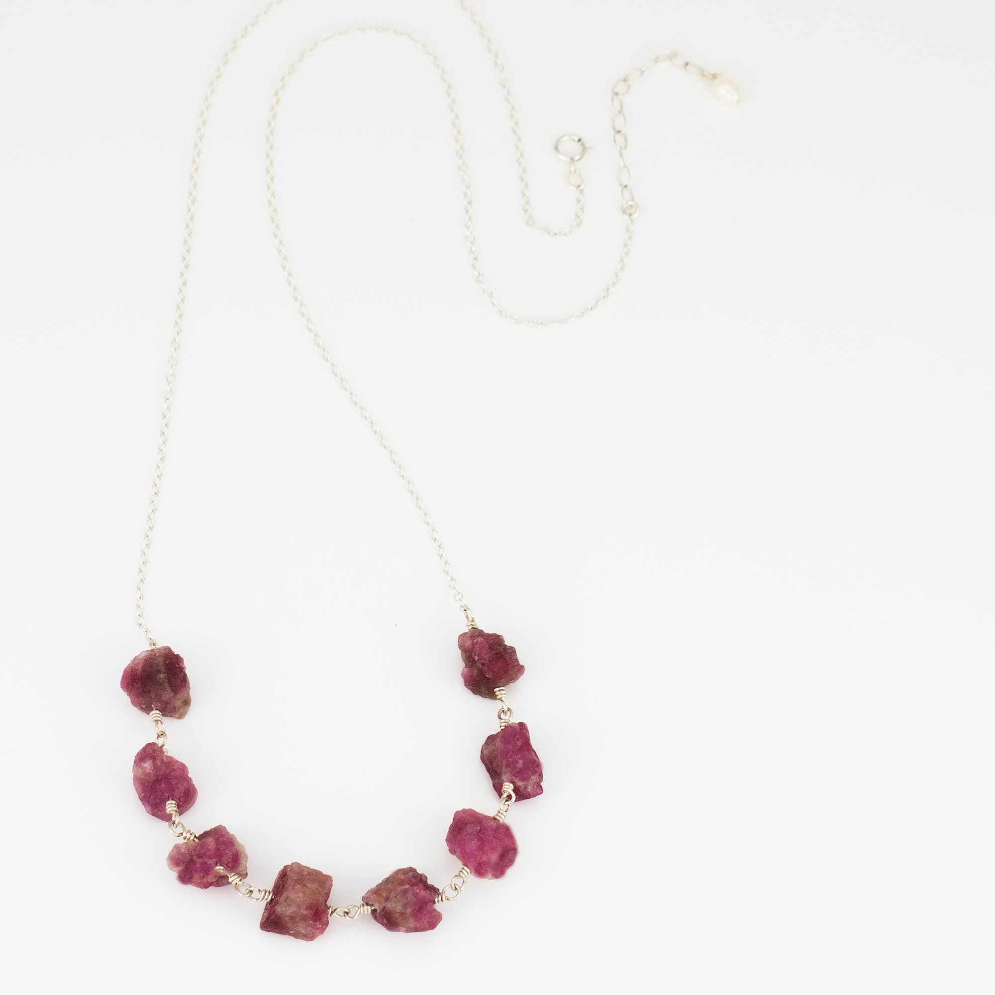 Pink Tourmaline Wire Wrap Necklace - Handcrafted Statement Tourmaline Jewelry