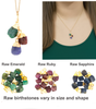 Dainty Raw Birthstone Necklace - Handmade Single Gemstone Jewelry