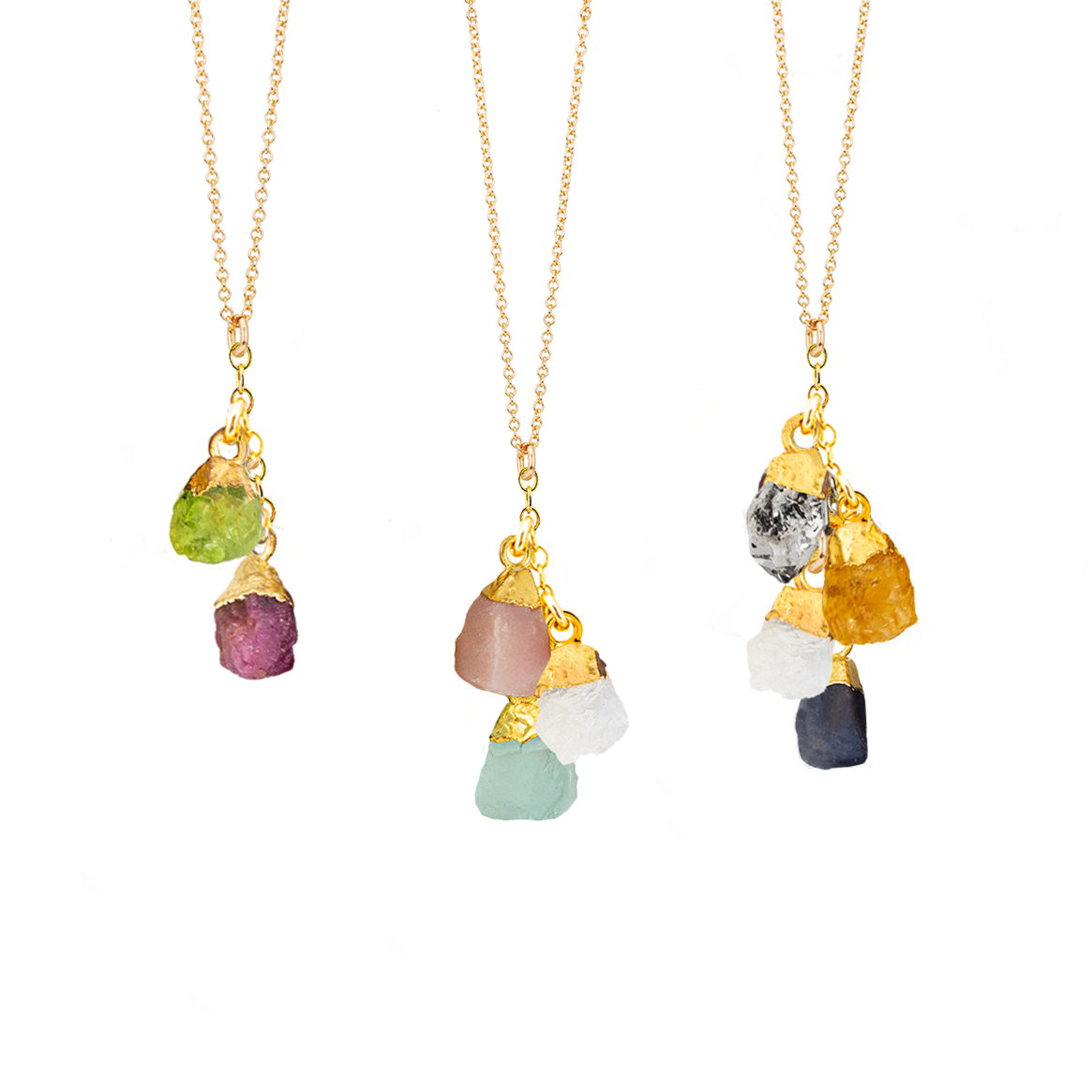 Dainty Raw Birthstone Necklace - Handmade Single Gemstone Jewelry