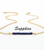 Stunning Sapphire Bar Necklace - September Birthstone Layering Piece, Raw Crystal Gift for Girlfriend