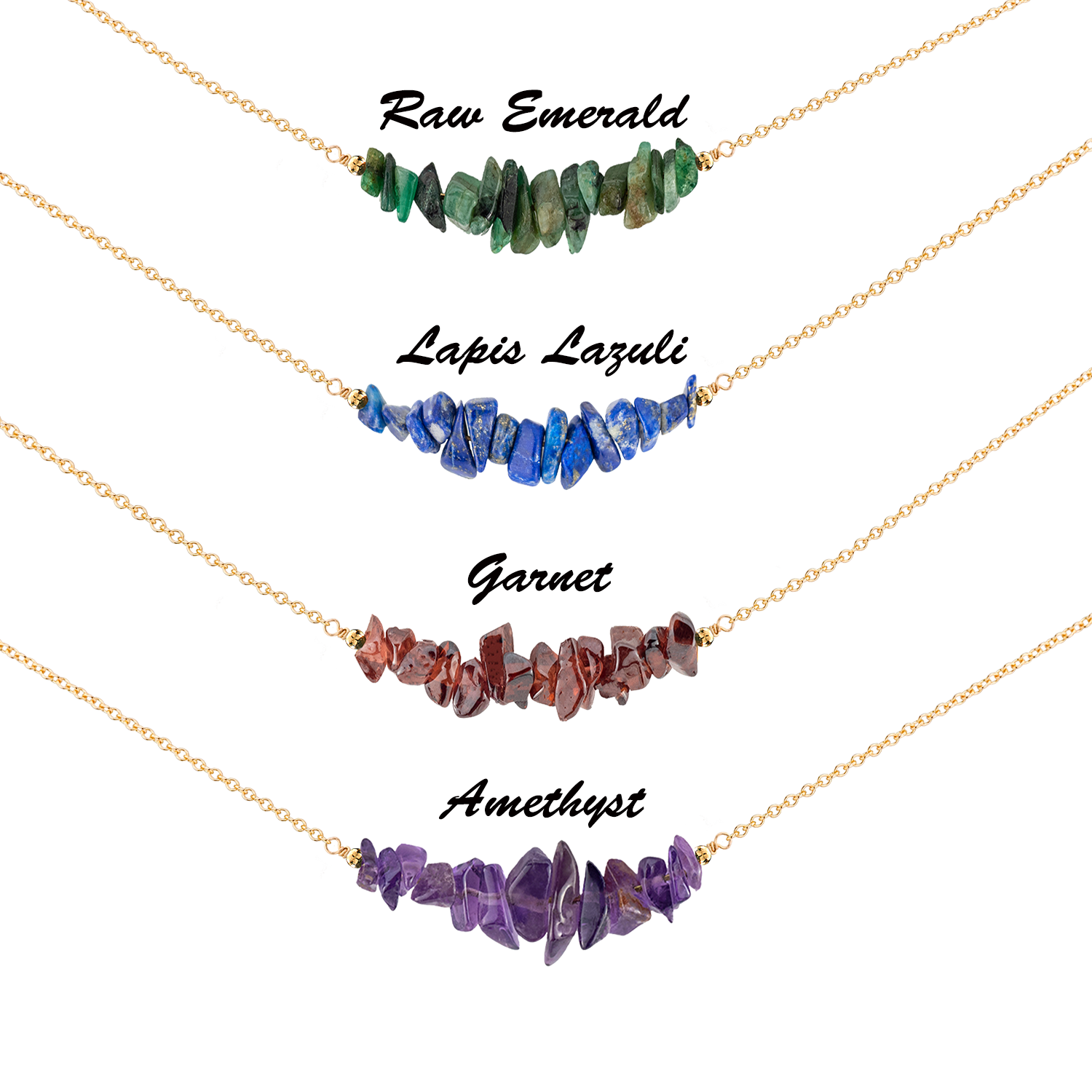 Raw Gemstone Necklaces, Genuine Simple Stone Choker, Natural Crystal Jewe