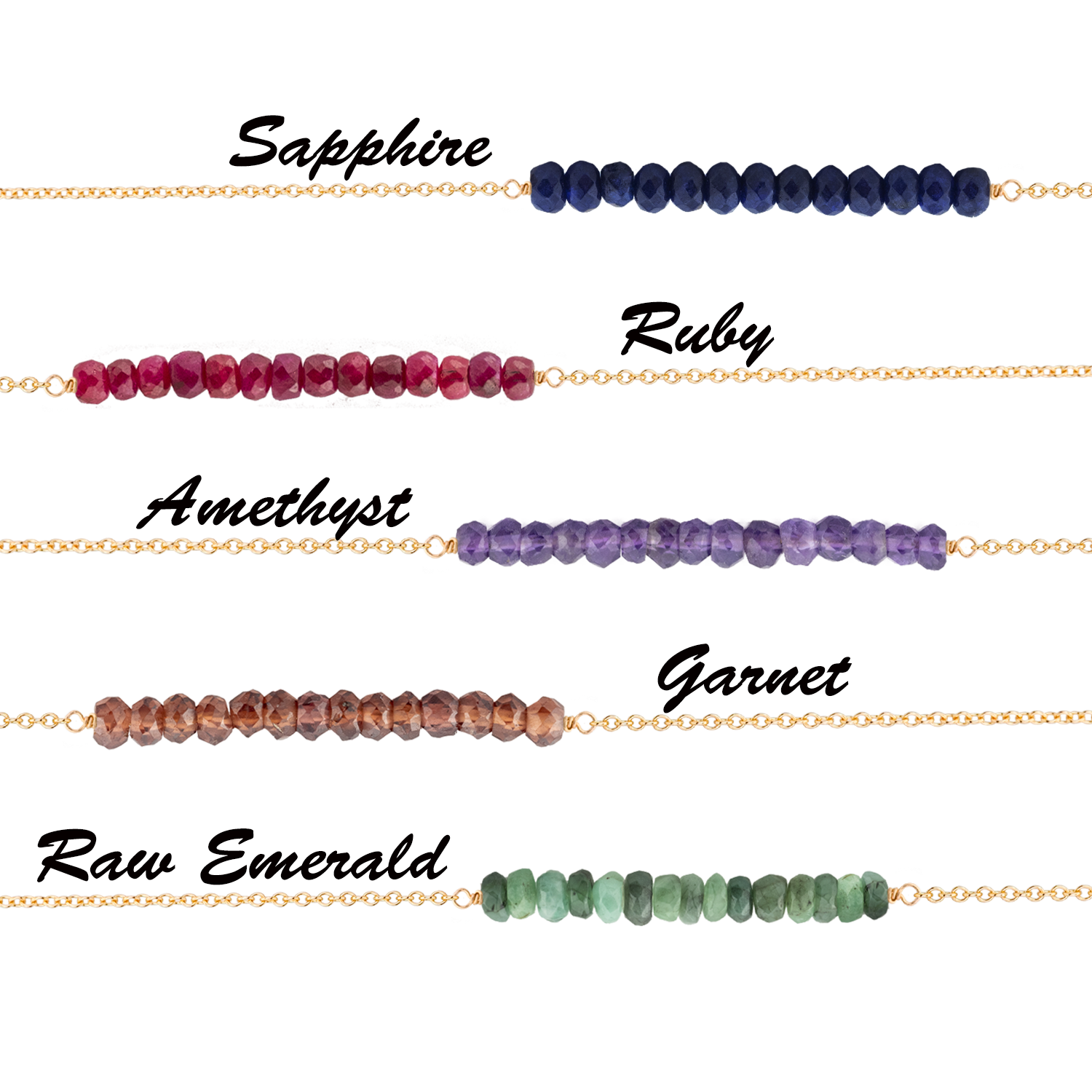 Stunning Sapphire Bar Necklace - September Birthstone Layering Piece, Raw Crystal Gift for Girlfriend