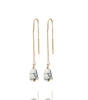 Minimalist Raw Birthstone Threader Earrings
