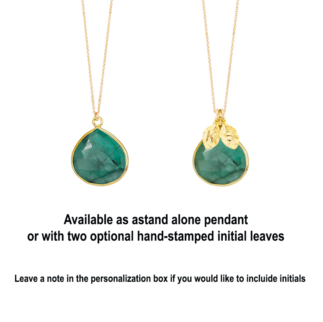 Raw Emerald Pendant Necklace