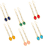 "Glamorous Birthstone Earrings on Gold Paper Clip Chain - Birthstone Beauty!"