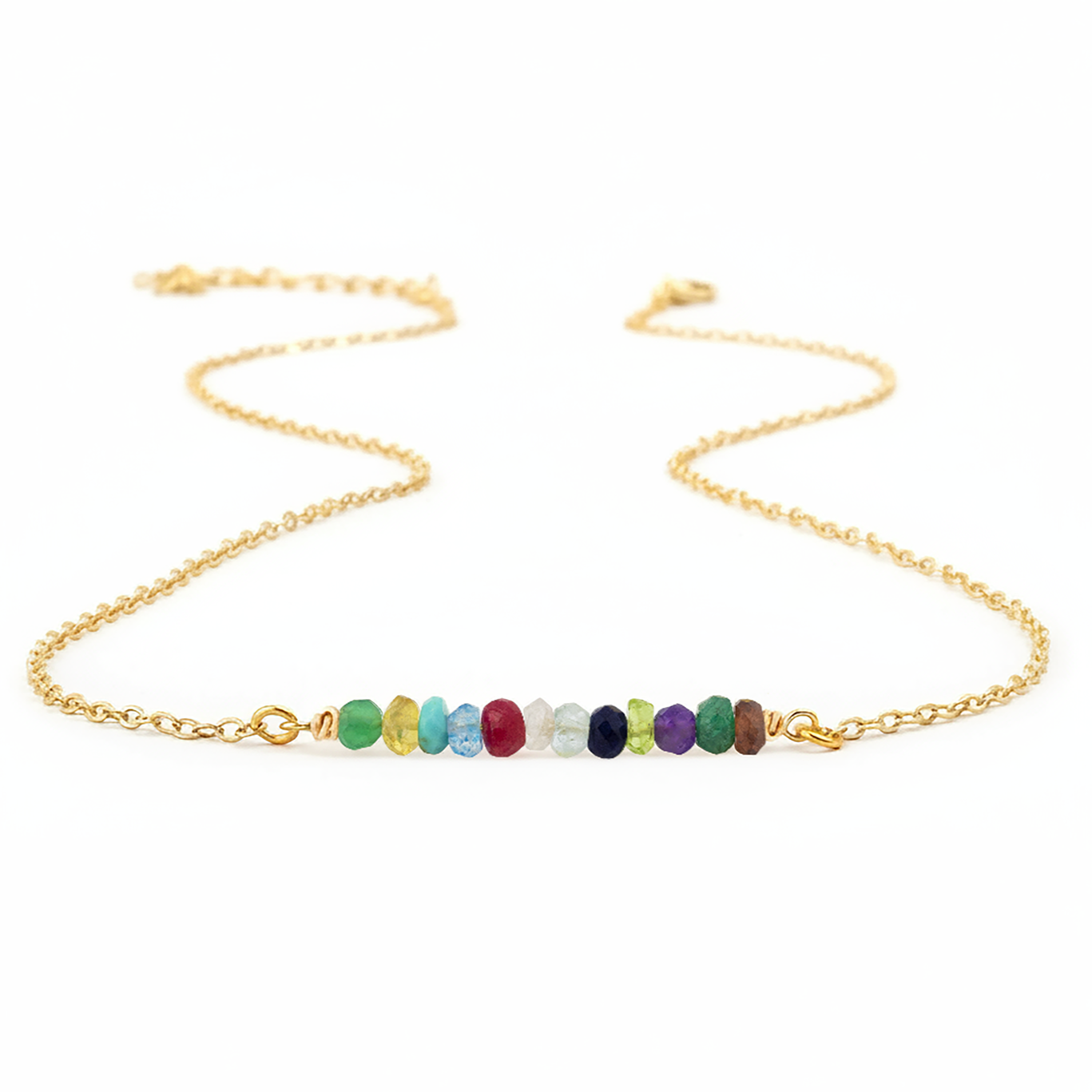 "Handmade Bead Bar Family Necklace - Custom Birthstone Jewelry for Loved Ones"