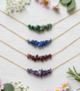 Raw Gemstone Necklaces, Genuine Simple Stone Choker, Natural Crystal Jewe
