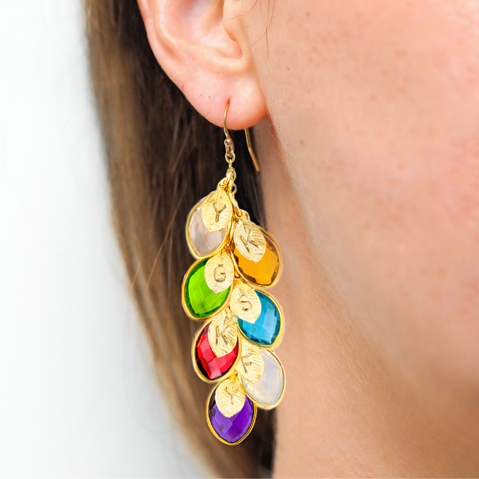 Unique Custom Birthstone Earrings - Personalized Gift Idea