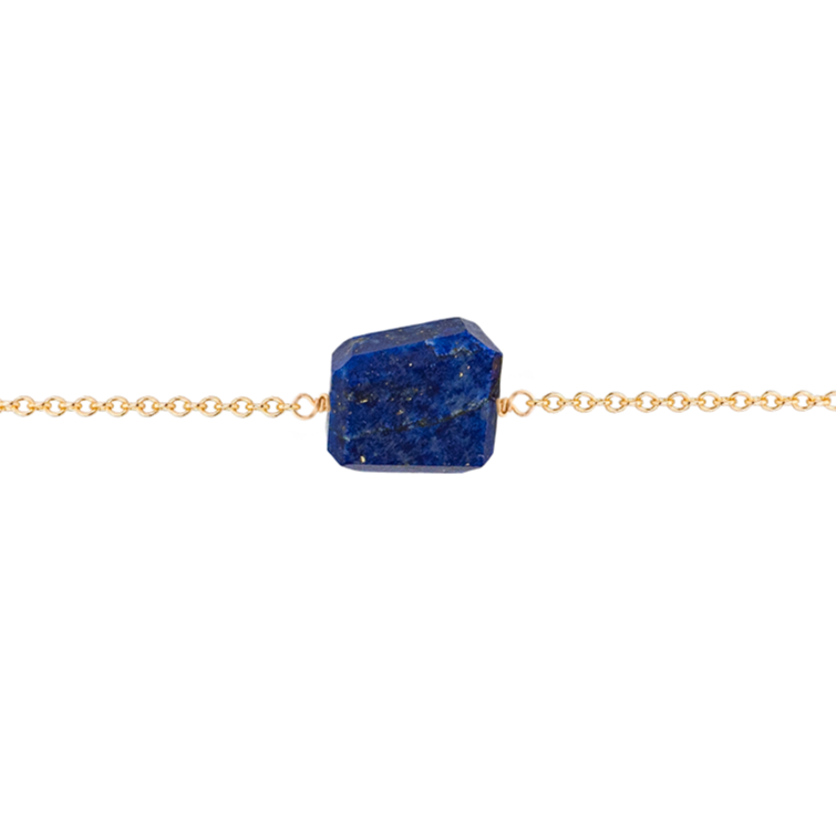 Boho Gold Choker with Lapis Lazuli - September Birthstone