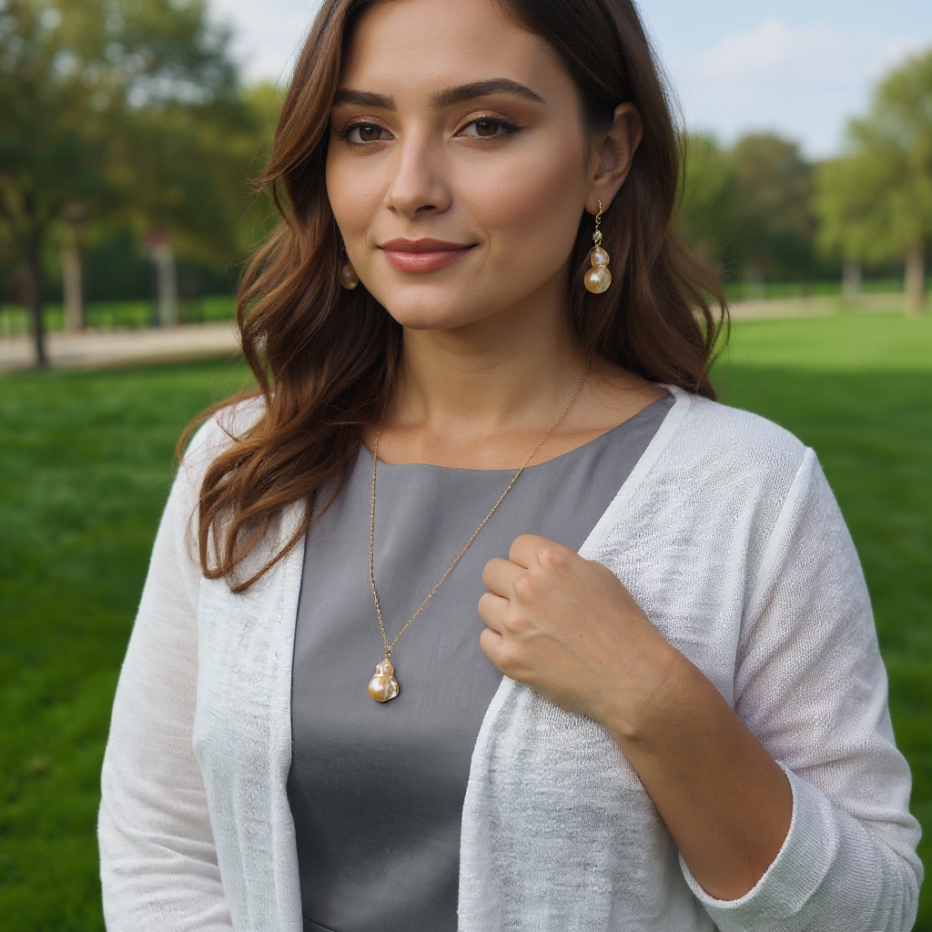 "Elegant Keshi Pearl Necklace - Perfect Bridesmaid Gift!"