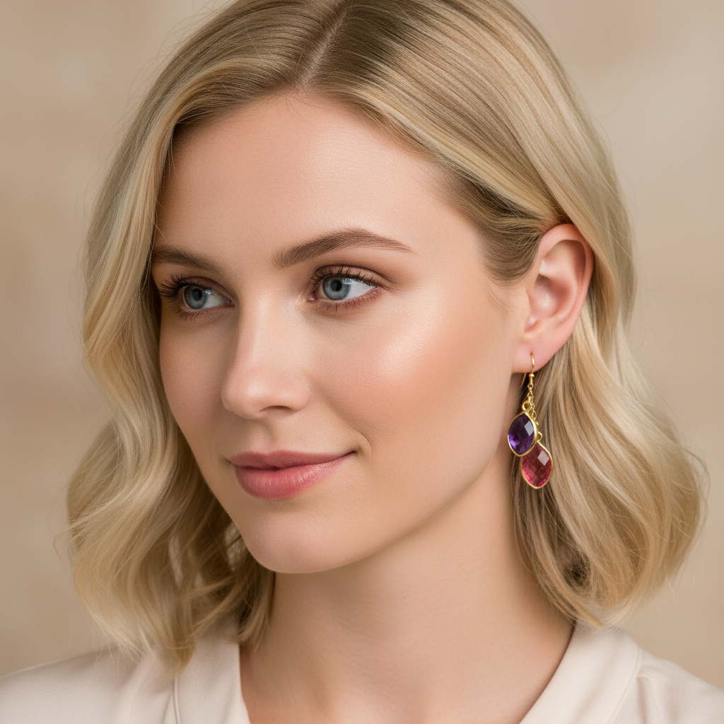 Dainty Birthstone Earrings - Minimalist Gemstone Drops