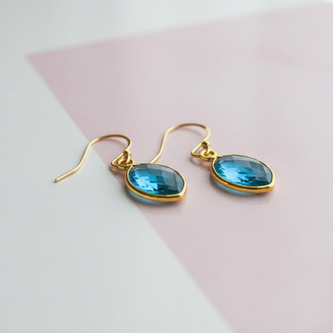 Dainty Birthstone Earrings - Minimalist Gemstone Drops
