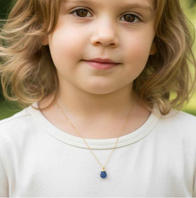 Dainty Raw Birthstone Necklace - Handmade Single Gemstone Jewelry