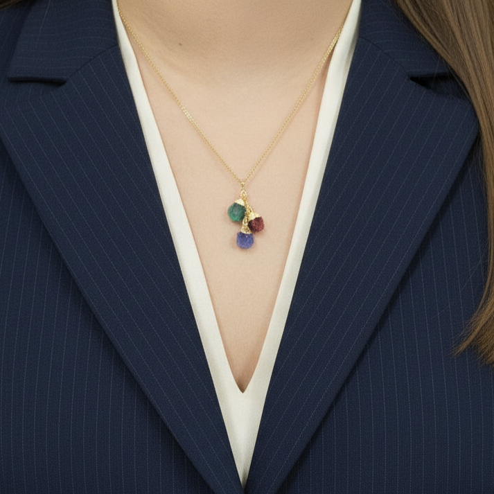 Dainty Raw Birthstone Necklace - Handmade Single Gemstone Jewelry