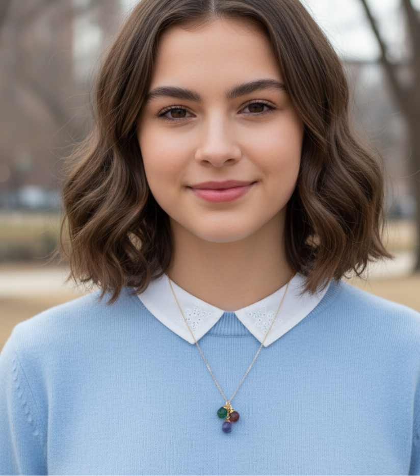 Dainty Raw Birthstone Necklace - Handmade Single Gemstone Jewelry