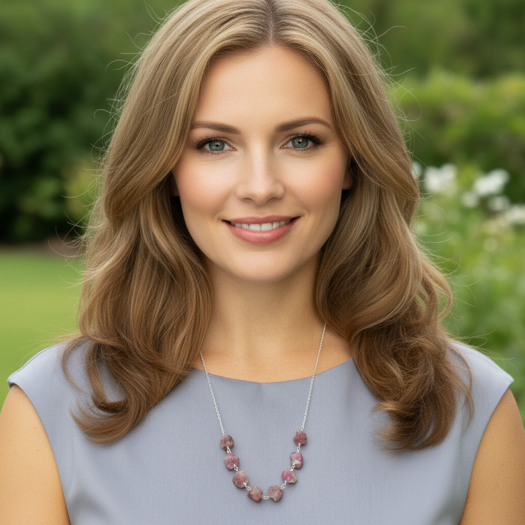 Pink Tourmaline Wire Wrap Necklace - Handcrafted Statement Tourmaline Jewelry