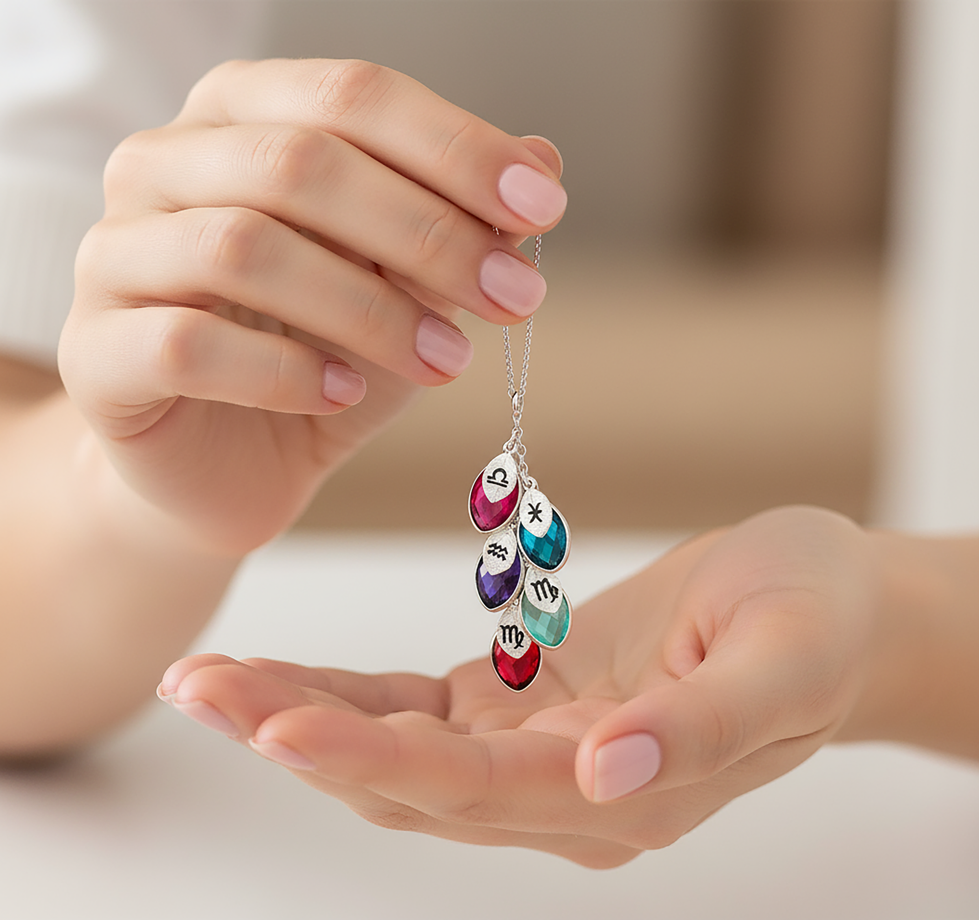 Zodiac Birthstone Necklace for Mom - Personalized Celestial Gifts - Mother's Day Treasure