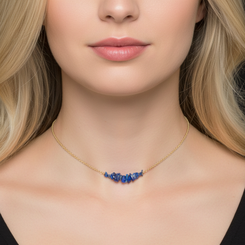 Raw Gemstone Necklaces, Genuine Simple Stone Choker, Natural Crystal Jewe