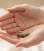 Natural Raw Emerald Bar Necklace - May Birthstone Gemstone Layering Jewelry