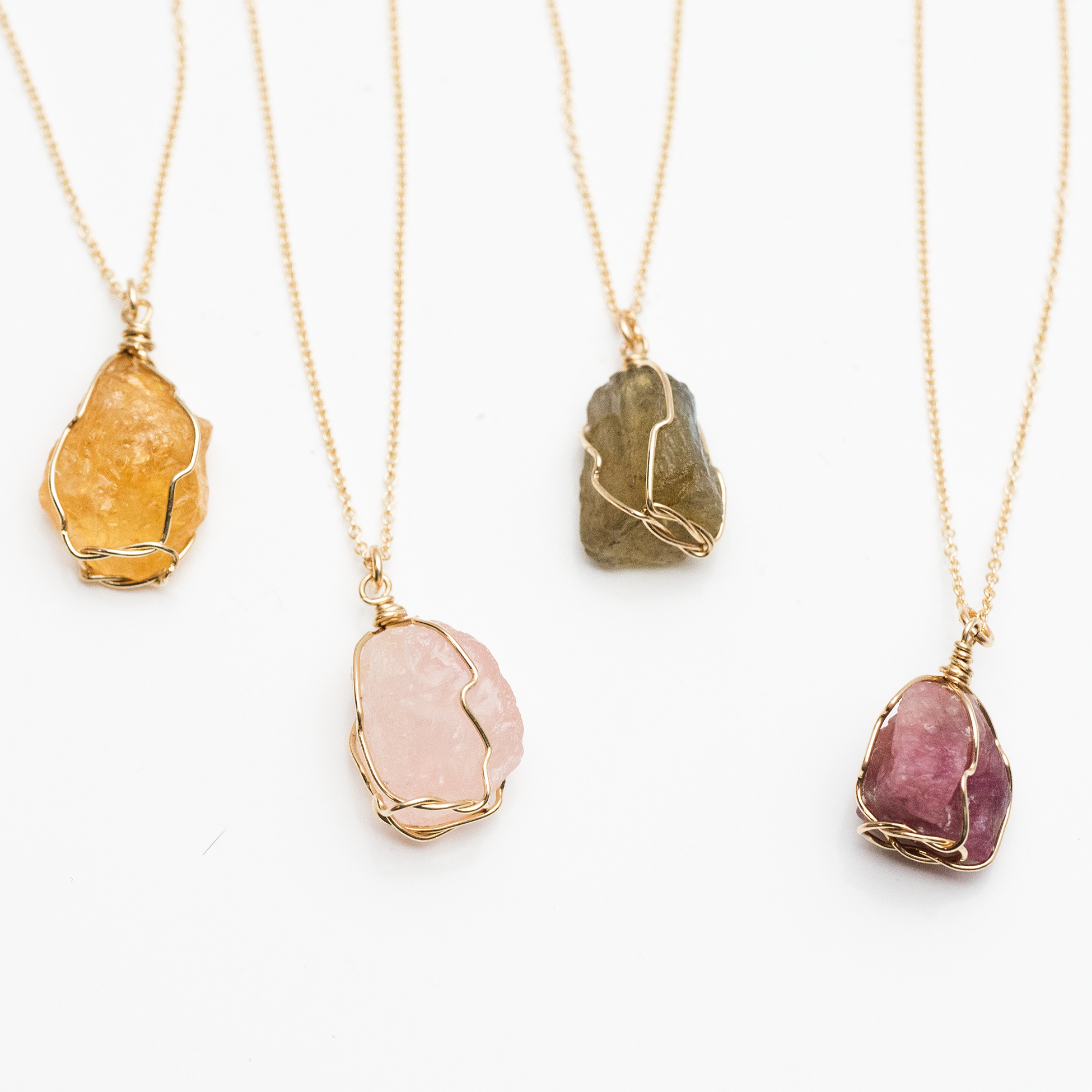 Raw Crystal Wire Wrapped Necklace