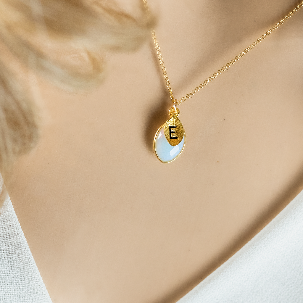 Birthstone Initial Necklace