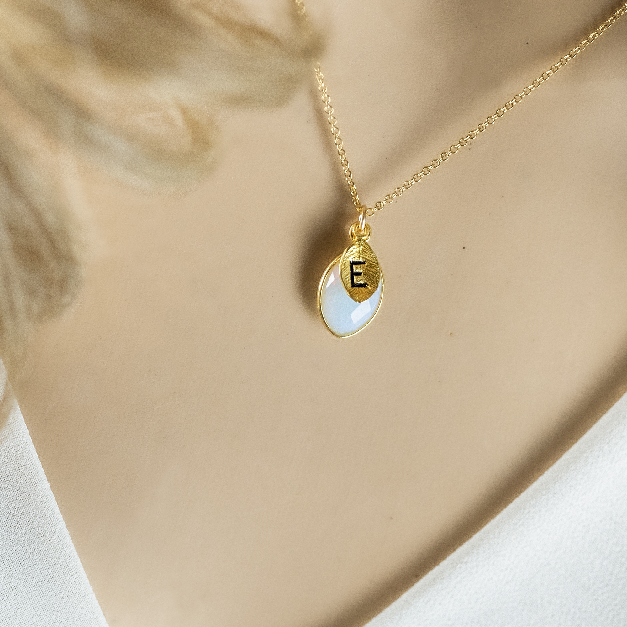 Birthstone Initial Necklace