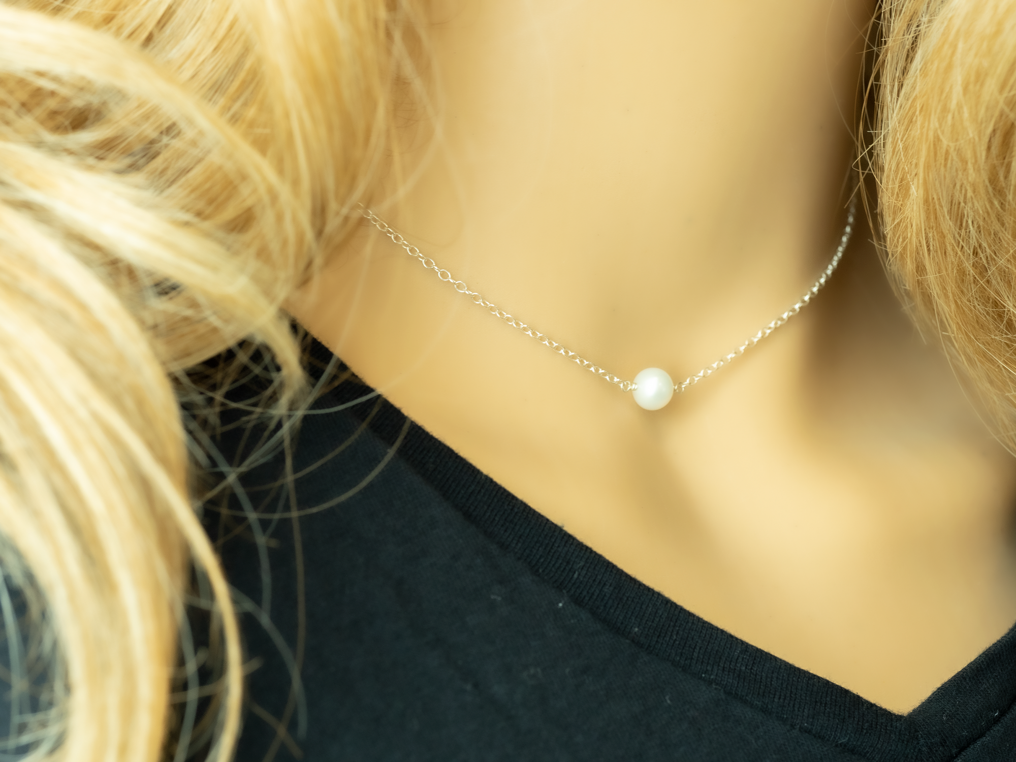 Single White Pearl Necklace