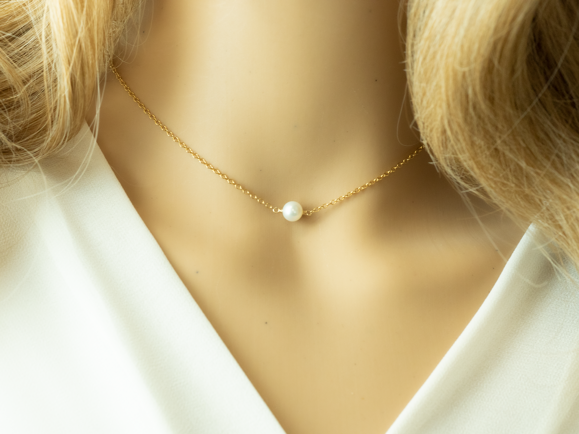 Single White Pearl Necklace