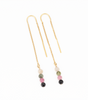 Watermelon Tourmaline Threader Earrings