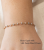 "Elegant Sapphire Rosary Bracelet: Luxurious 14K Gold-Filled Birthstone Jewelry"