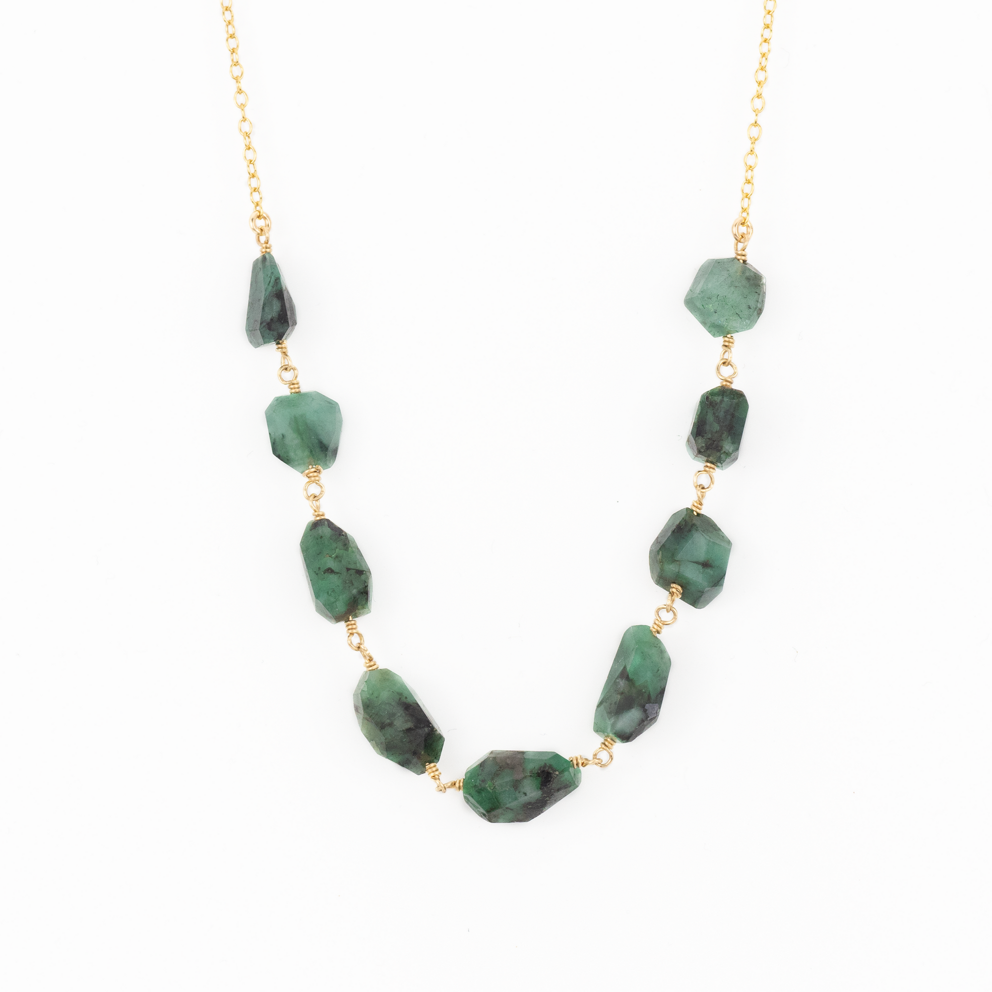 Raw Emerald Statement Necklace  May Birthstone Necklace  Genuine Raw Crystal Statement Necklace  Christmas Gifts for Mom  Fall Necklace